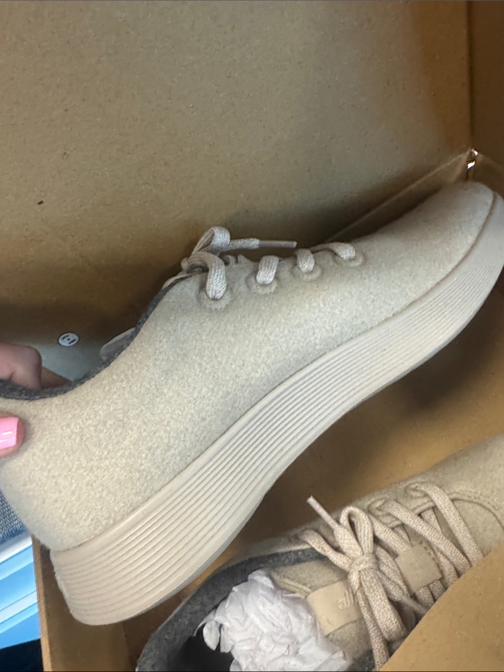 allbirds Wool Runner NZ Men's Rugged Beige Shoe with box